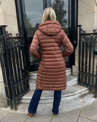 Dakota Long Puffa Coat 'Chestnut Brown'