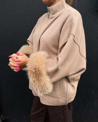 Chelsea Jacket with Fur Cuffs 'Beige'