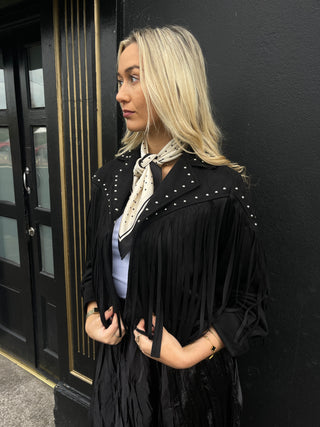 Texas Suedette Fringe Jacket 'Black'