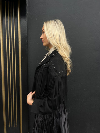 Texas Suedette Fringe Jacket 'Black'