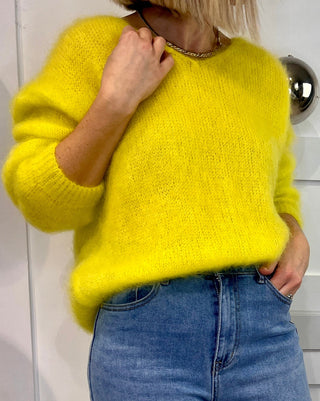 Maggie Lux Kid Mohair Jumper 'Neon Yellow'