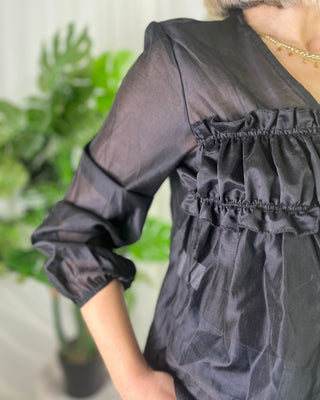 Lena Smocking Blouse ‘Black’