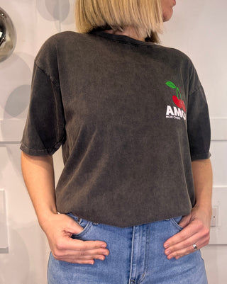 Amour Cherry Cotton T-shirt ‘Anthracite’