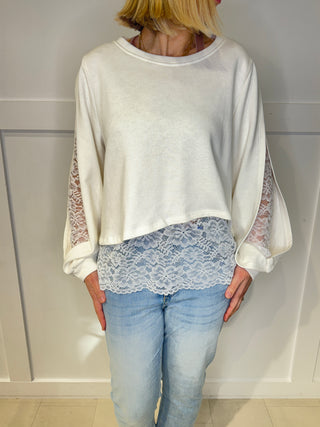 Liza Knit Lace Sweater ‘Cream’