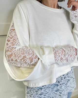 Liza Knit Lace Sweater ‘Cream’