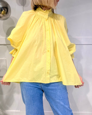 Celina Cotton Oversized Blouse ‘Lemon’