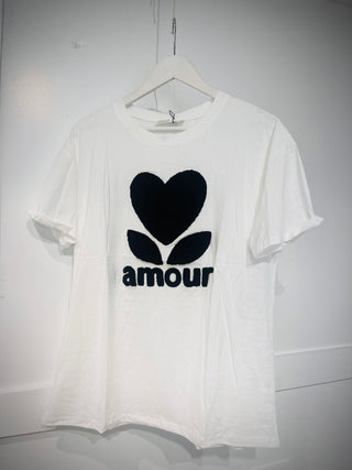 Amour Cotton T-shirt ‘White/Black’