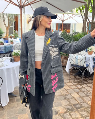 Olga Striped Blazer 'Charcoal Grey‘