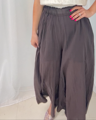 Palazzo Brown Linen Trouser ‘Brown’