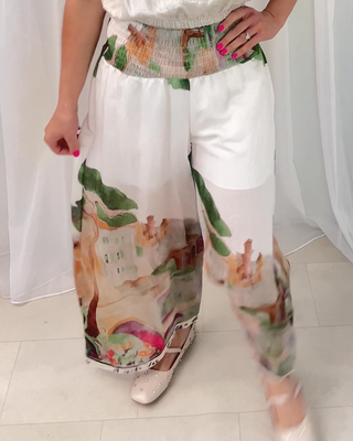 Palazzo Una Floral Trouser ‘White/Print’