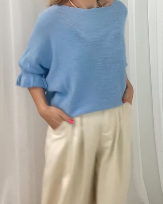 Lucia Bow Knit Jumper ‘Blue’