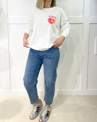 Jenna Love Crewneck Sweatshirt 'White'