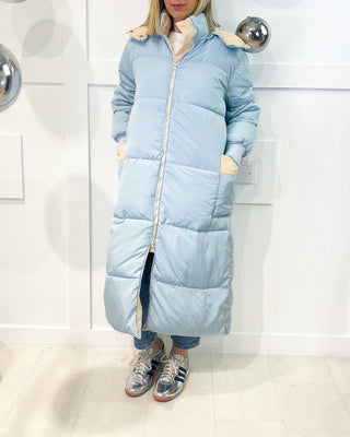 Kylie Puffa Coat ‘Powder Blue/Cream’