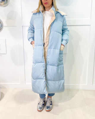 Kylie Puffa Coat ‘Powder Blue/Cream’