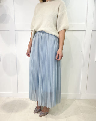 Jasmine Embellished Pleated Skirt ‘Blue’