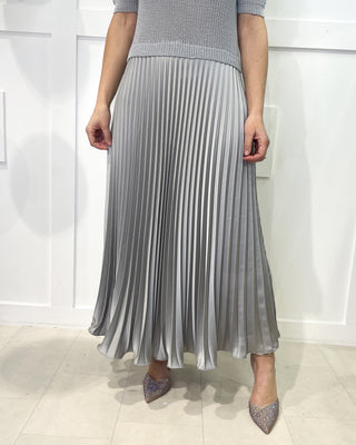 Premium Karolina Pleated Dress 'Metallic Silver'