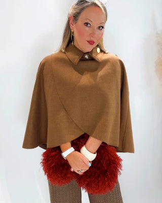 Isa Wool Cape 'Camel'