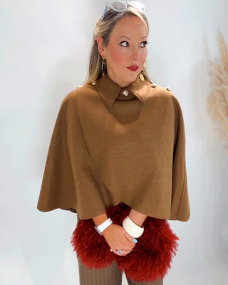 Isa Wool Cape 'Camel'