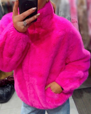 Mona Cloud Fur Fleece Coat 'Pink'