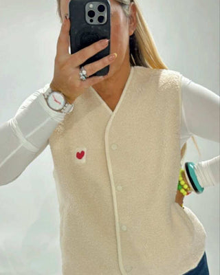 Mala Sleevles fleece gilet 'Cream'