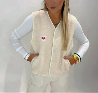 Mala Sleevles fleece gilet 'Cream'