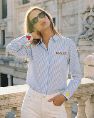 Amor Striped Shirt 'Blue & Cream'