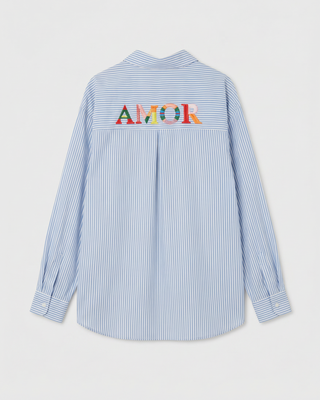 Amor Striped Shirt 'Blue & Cream'