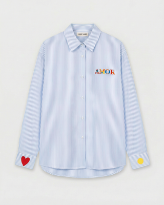 Amor Striped Shirt 'Blue & Cream'
