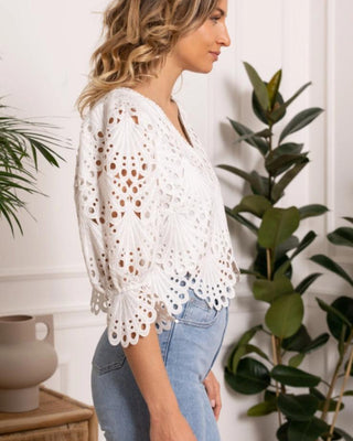 VB Lace Top ‘White’