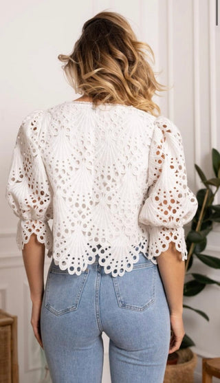 VB Lace Top ‘White’