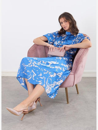 Cali Silk Satin Dress ‘Blue‘