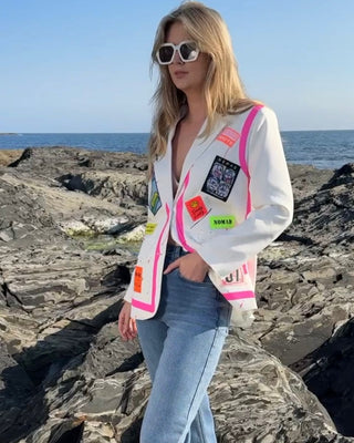 Ophelia Blazer 'Neon/ White '