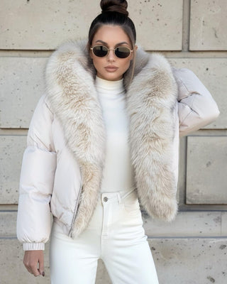 Hallie Fur Puffa Jacket 'Cream'