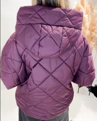 Dana Hooded Puffa Jacket 'Plum' pre