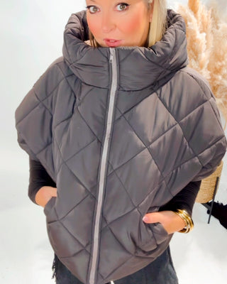 Dana Hooded Puffa Jacket 'Dark Brown'pre