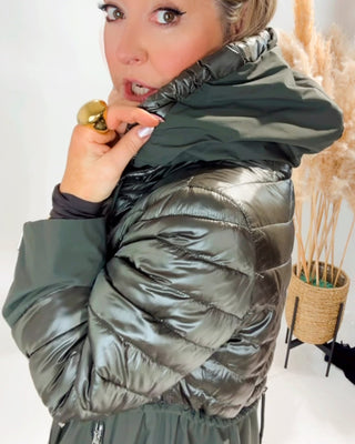 Angela Light Puffa Hooded Jacket 'Khaki'