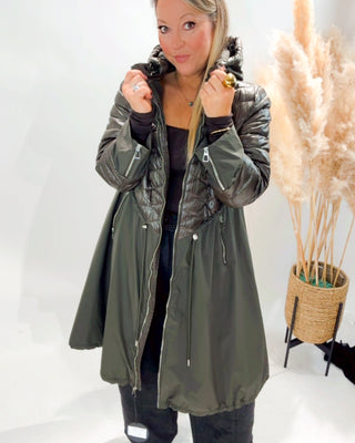 Angela Light Puffa Hooded Jacket 'Khaki'