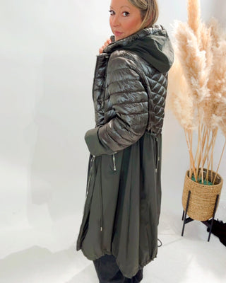 Angela Light Puffa Hooded Jacket 'Khaki'