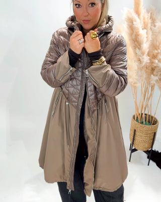 Angela Light Puffa Hooded Jacket 'Cappuccino'