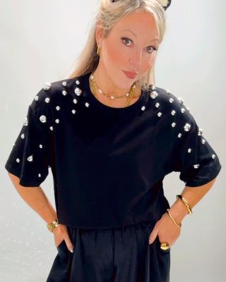 Mandy Silver Studs T-Shirt 'Black'