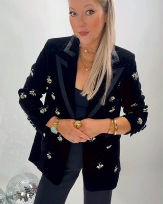 Queen Bee Velvet Blazer 'Black'(Excluded from BF)