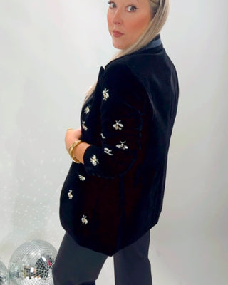 Queen Bee Velvet Blazer 'Black'(Excluded from BF)
