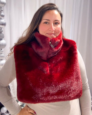 Fur Collar Accessory 'Burgundy'