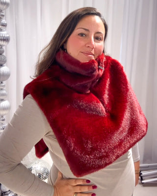 Fur Collar Accessory 'Burgundy'