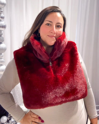 Fur Collar Accessory 'Burgundy'