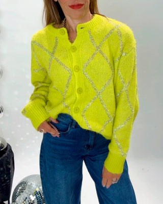 Millie Wool Cardigan 'Lime Green'