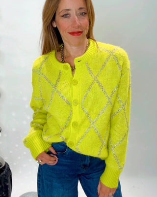 Millie Wool Cardigan 'Lime Green'