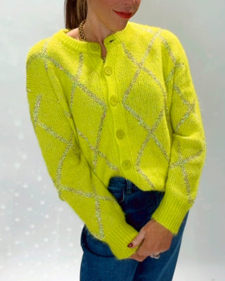 Millie Wool Cardigan 'Lime Green'