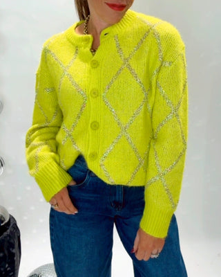 Millie Wool Cardigan 'Lime Green'