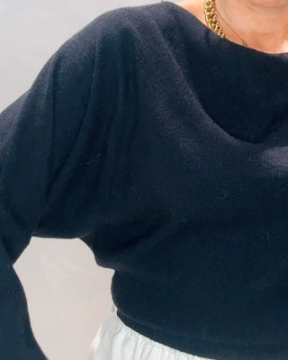 Ava Cowel Neck Knit Jumper 'Black'
